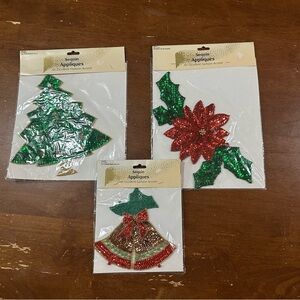 Vintage Festive Sequin Appliques Set of 3